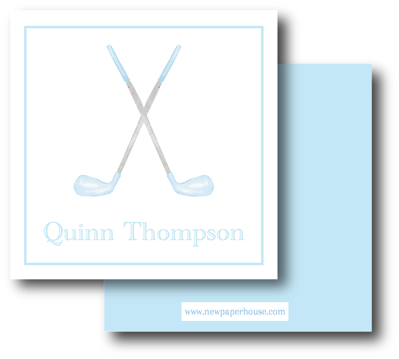 Golf Clubs Blue Enclosure Card