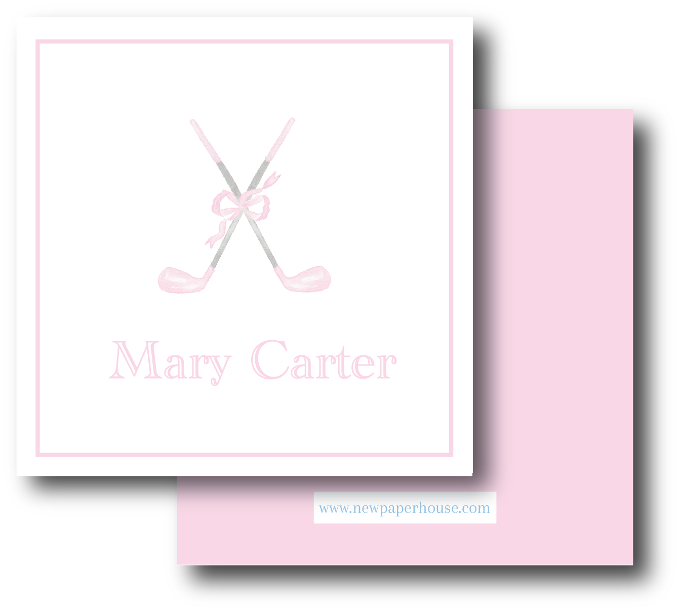 Golf Clubs Pink Enclosure Card