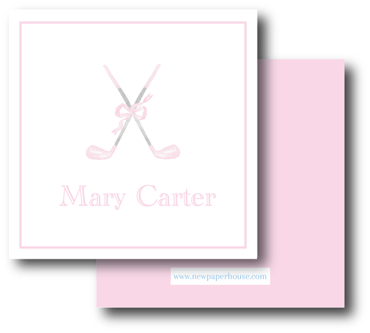 Golf Clubs Pink Enclosure Card