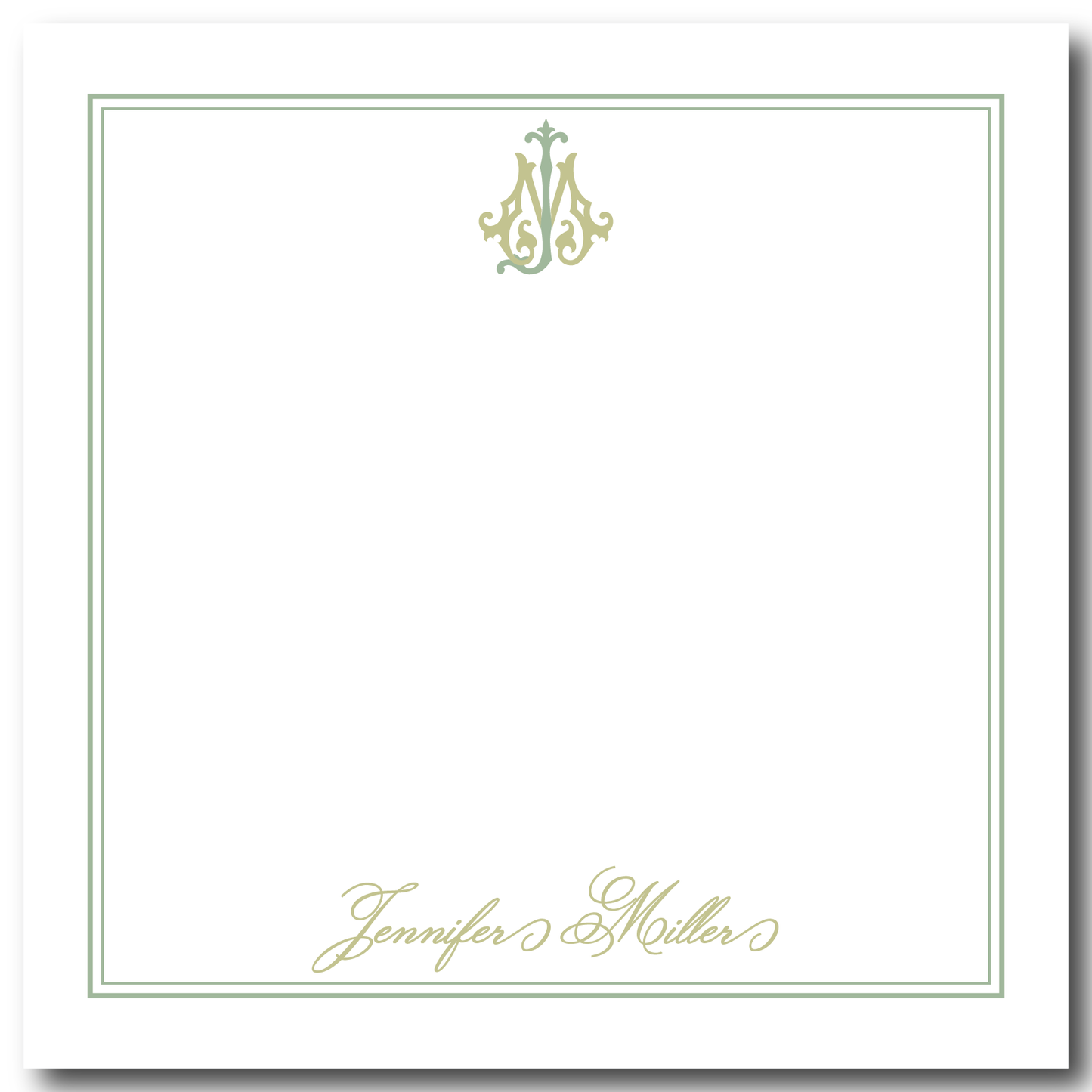 2 Color Monogram Chic Notepad- Customize Color