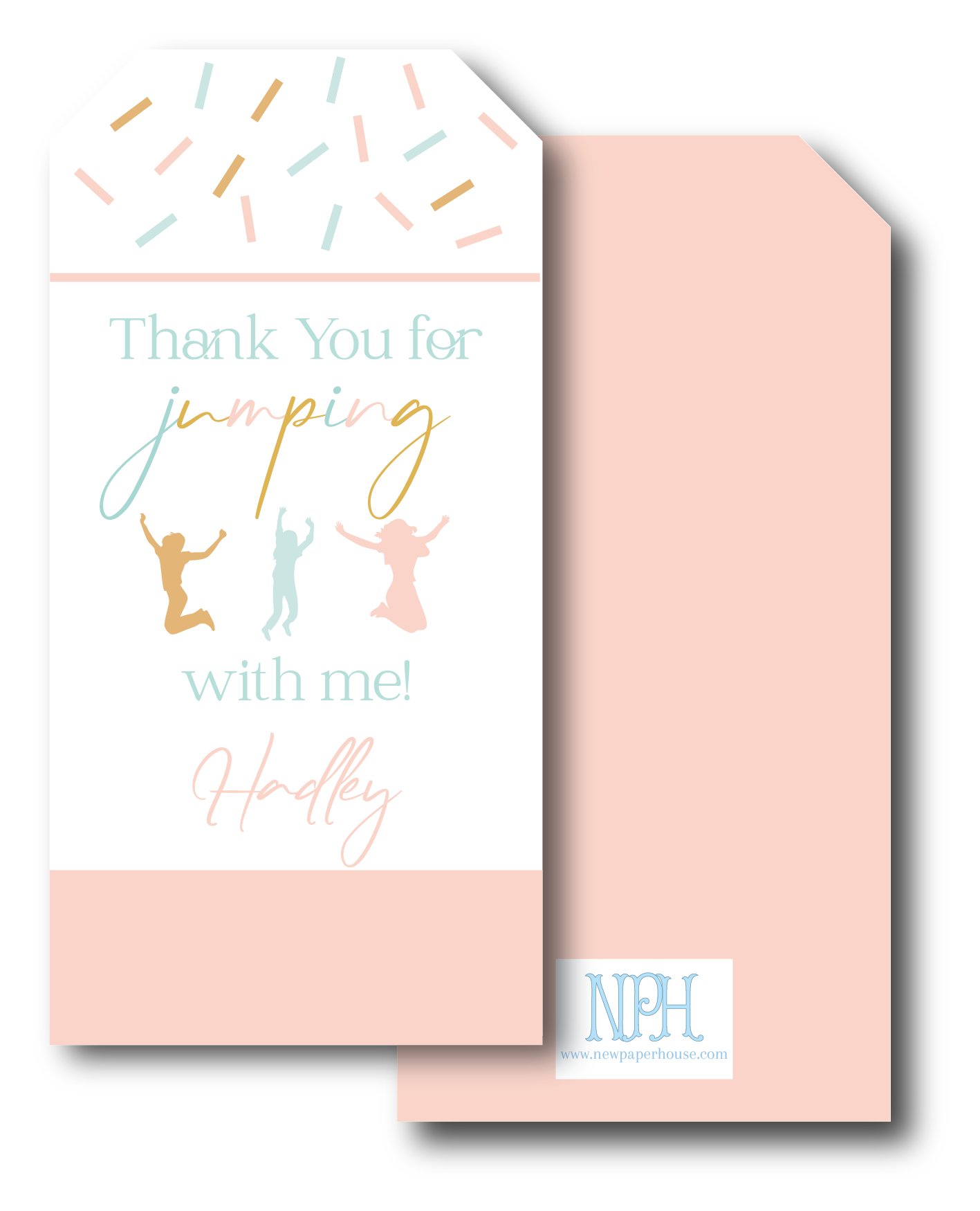 Jump Party Favor Tag