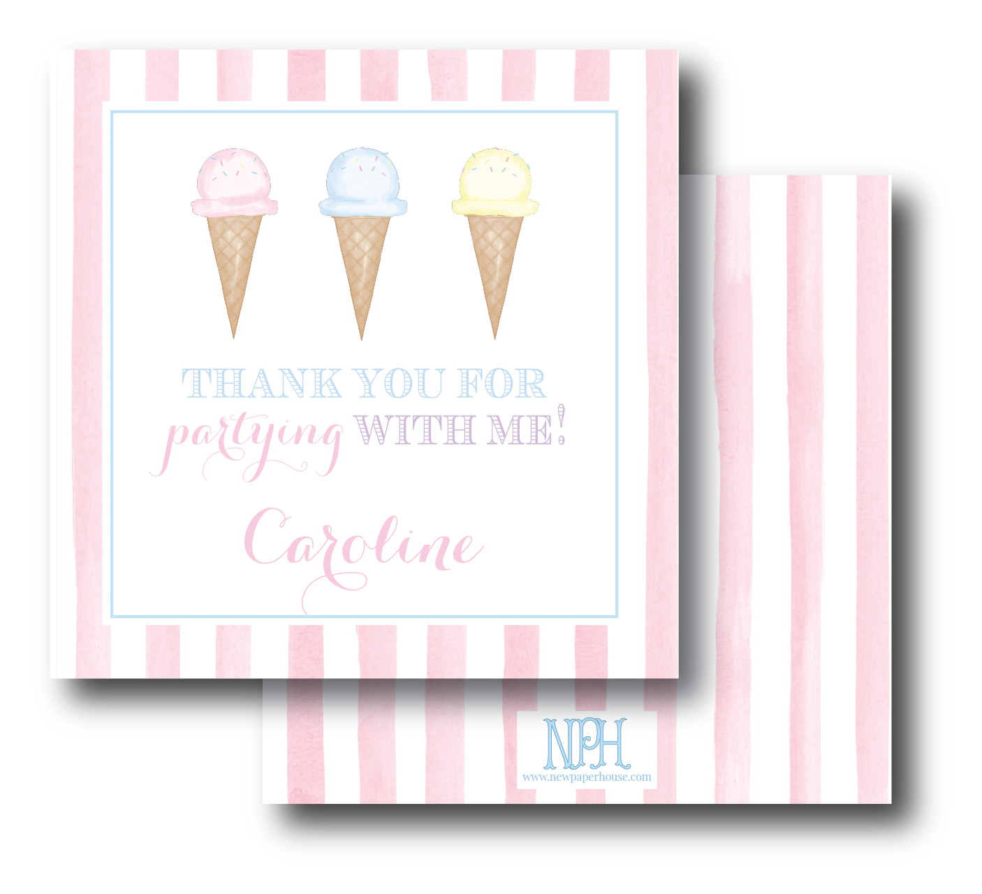 Ice Cream Party Thank You/Favor Tag