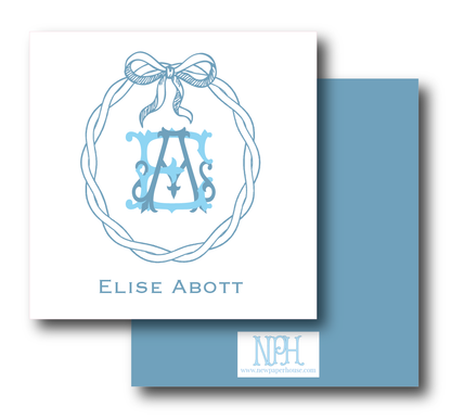 Rope Twisted Bow Intertwine Mono Enclosure Card- Customize Colors
