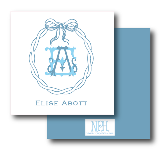 Rope Twisted Bow Intertwine Mono Enclosure Card- Customize Colors