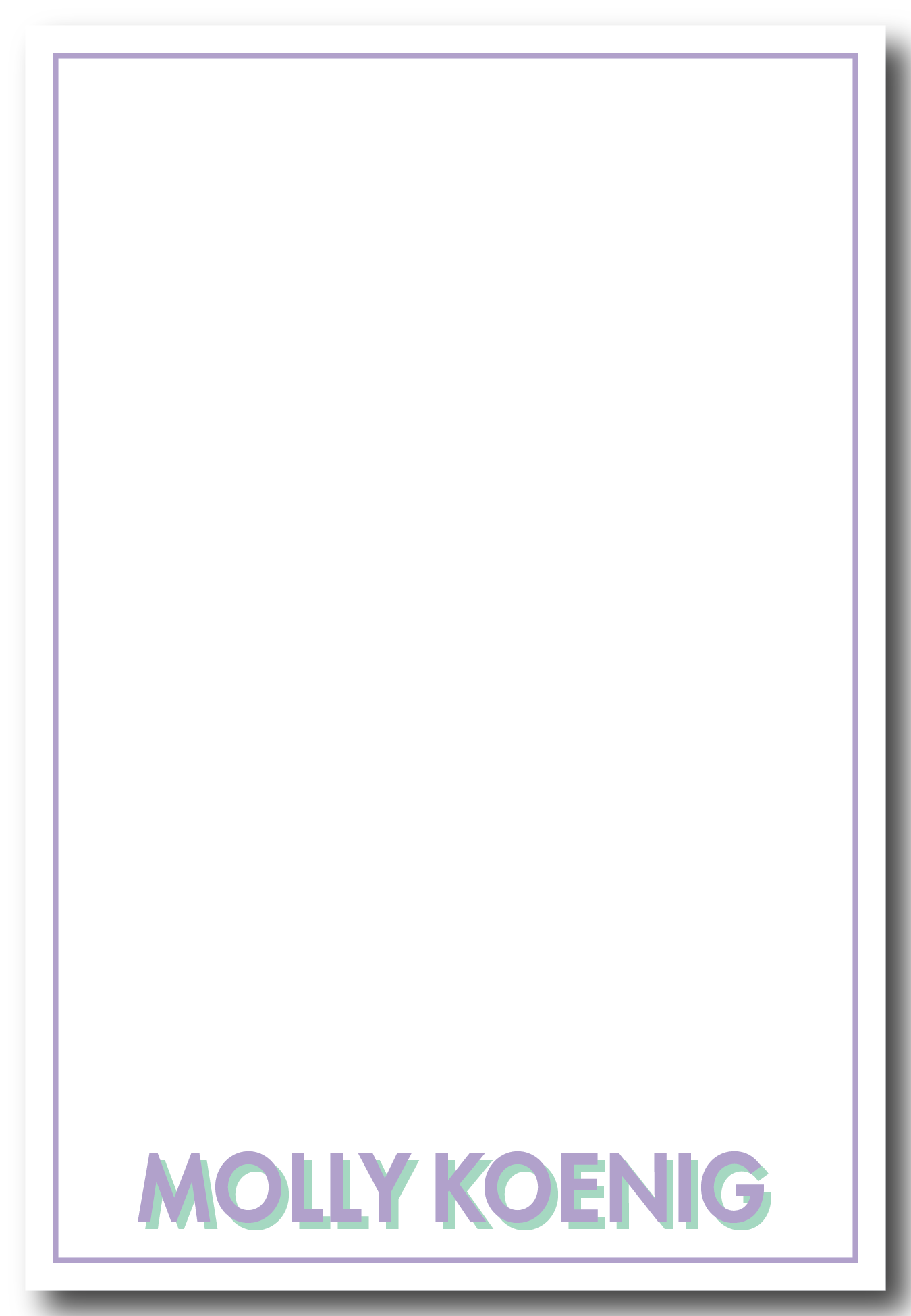 Modern Block Font Lavender Mint Notepad - Customize Colors