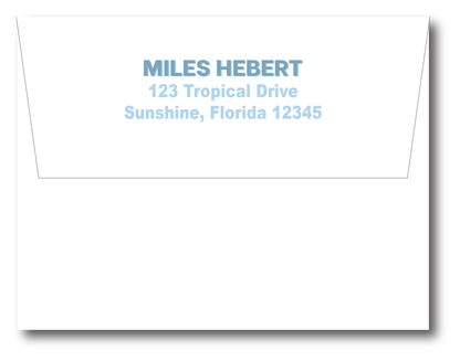 Modern Block Blue Font Stationery Set- Customize Color & Font