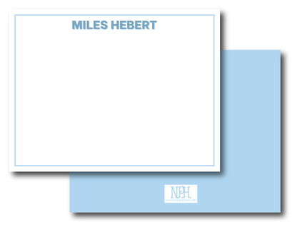 Modern Block Blue Font Stationery Set- Customize Color & Font