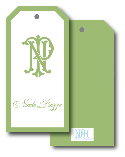 Thick Border Monogram Gift Tag- Customize Color