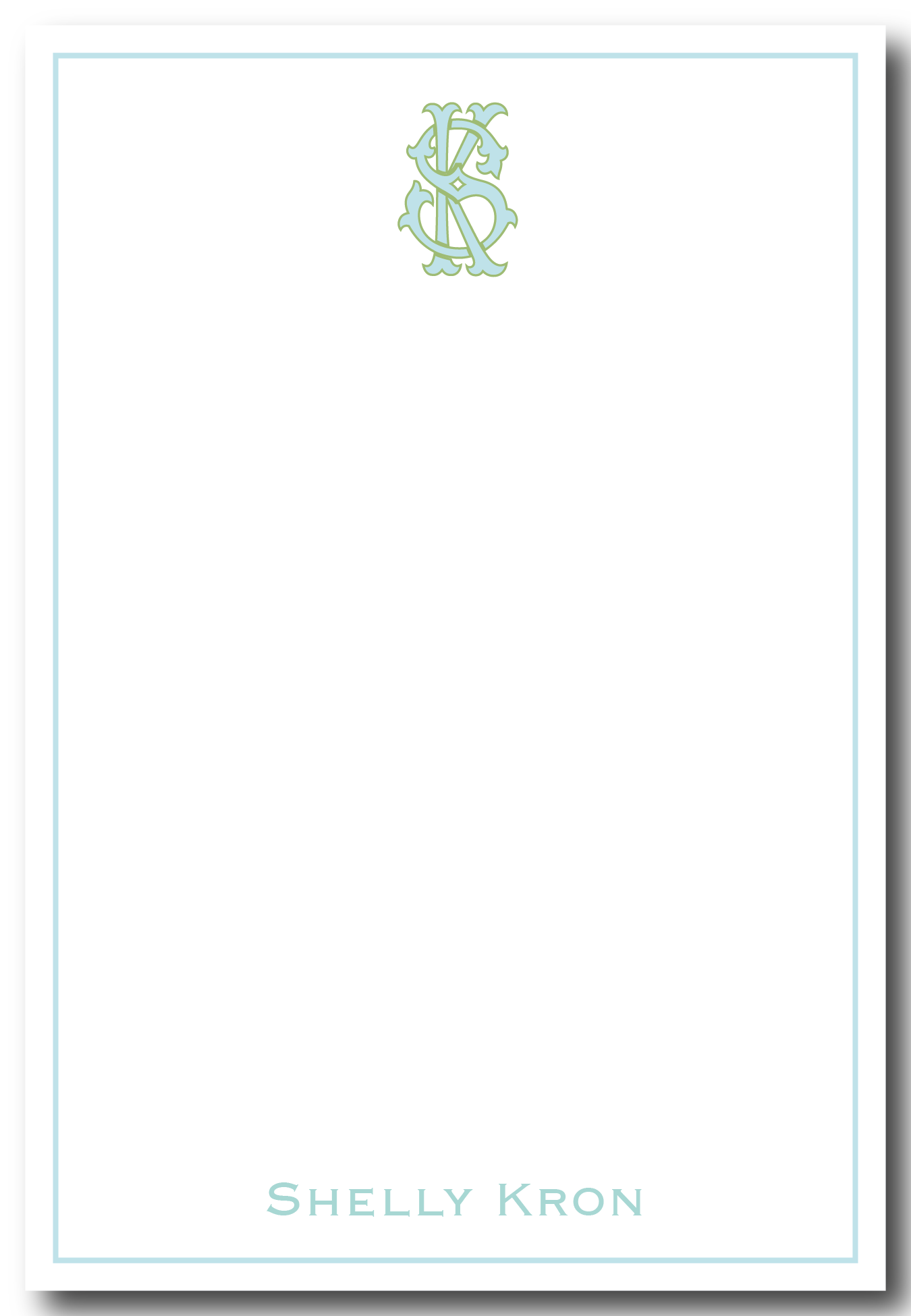 Monogram Green Notepad - Customize Colors