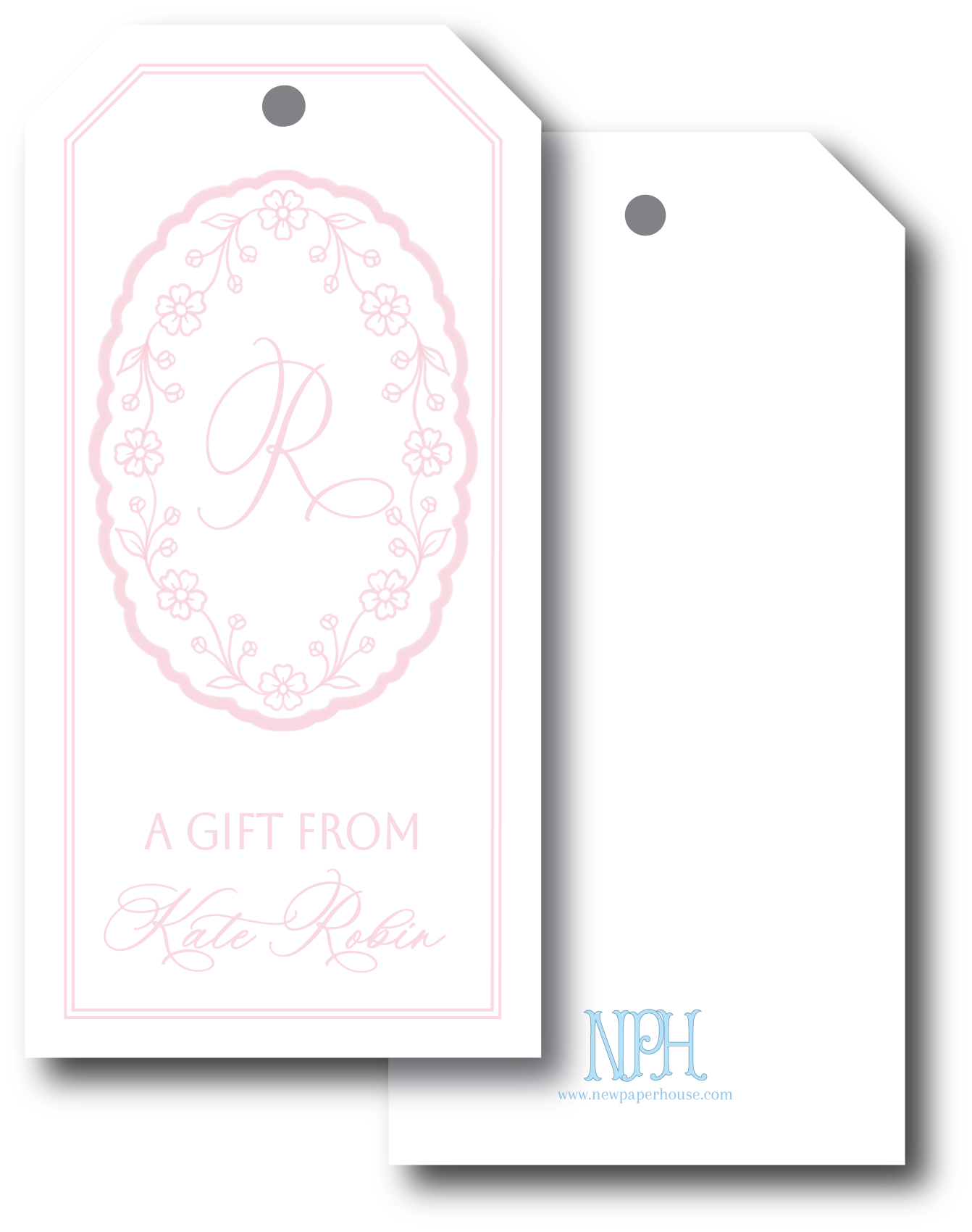 Floral Wreath Initial Gift Tag