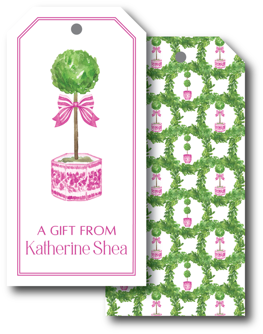 Pink Topiary Gift Tag