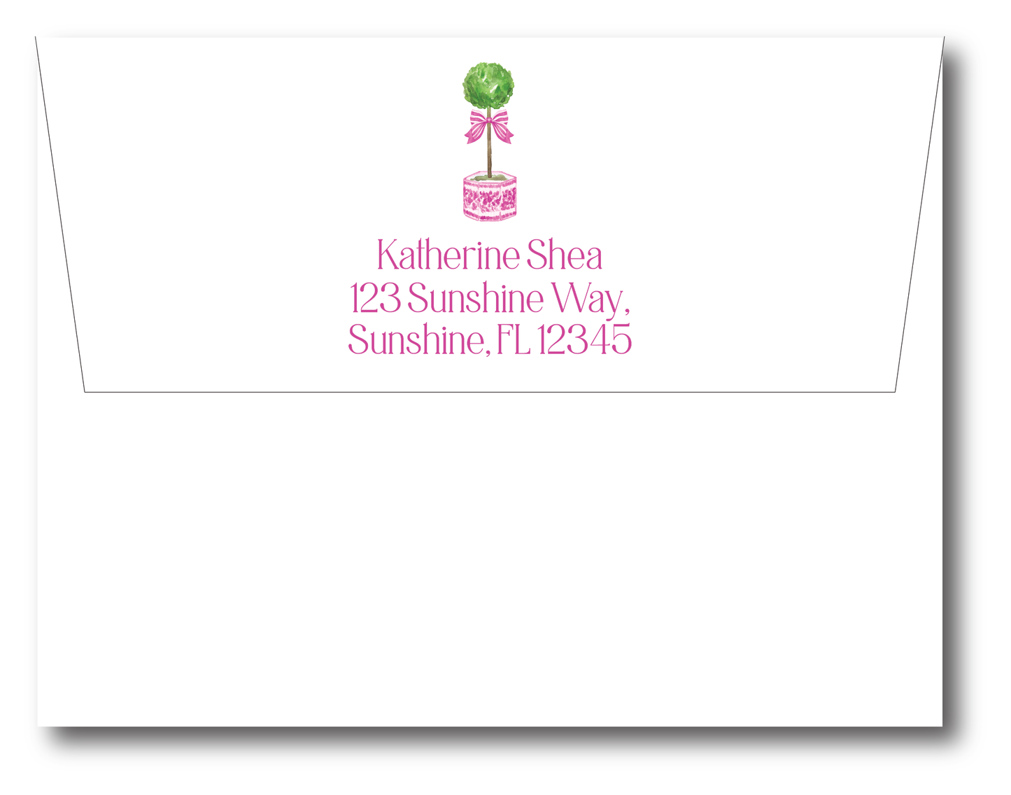 Pink Topiary Stationery Set