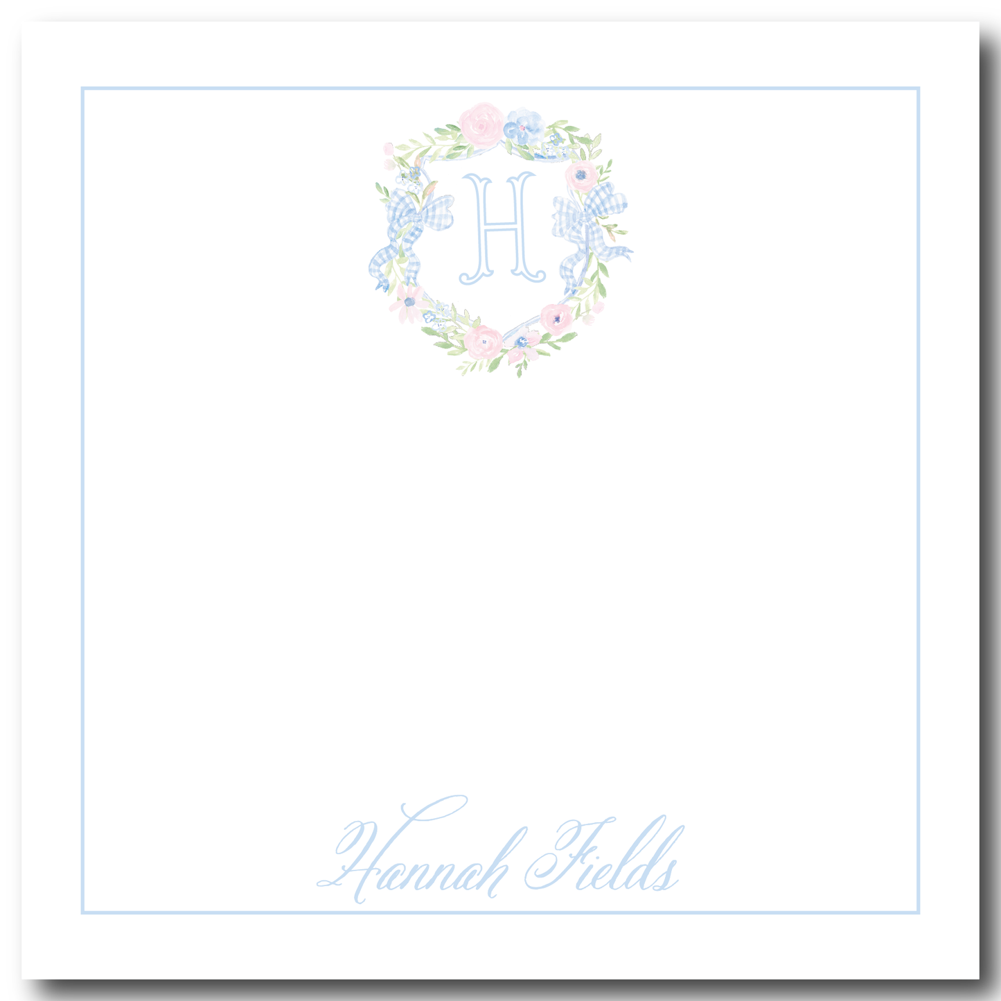 Pink & Blue Ribbon Floral Notepad