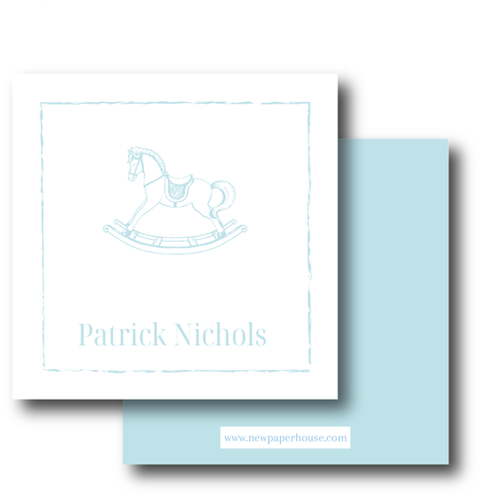 Rocking Horse Blue Enclosure Card