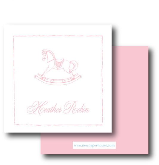 Rocking Horse Pink Enclosure Card