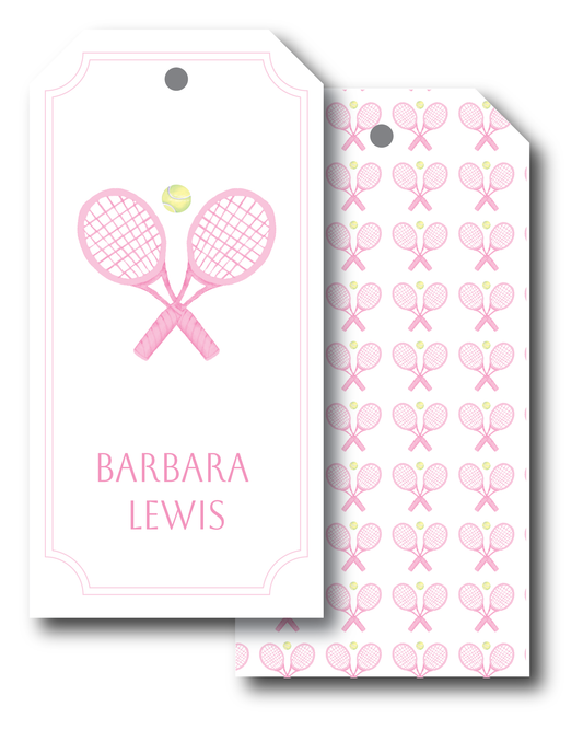 Pink Tennis Racquets Gift Tag