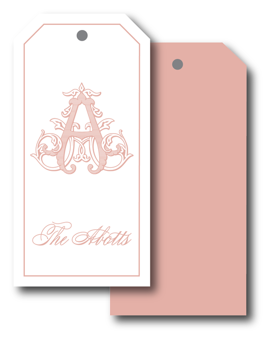 Vintage Initial Gift Tag- Customize Color