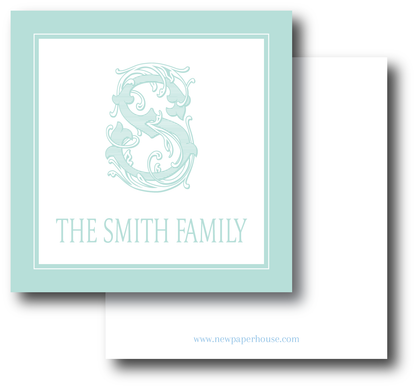 Vintage Initial Enclosure Card- Customize Color