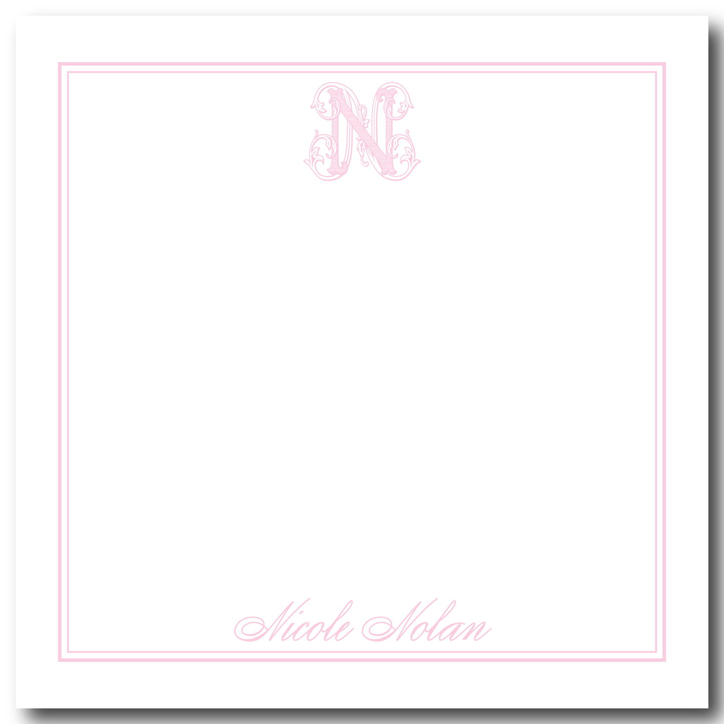 Vintage Pink Mono Notepad- Customize Color