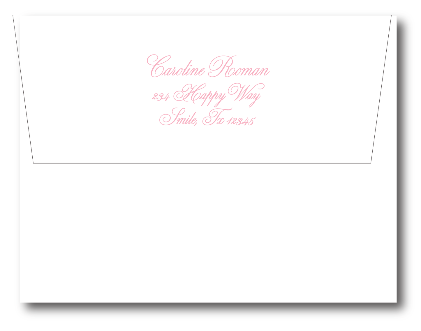 Wavy Frame Border Thick Pink Stationery Set- Customize Color & Font