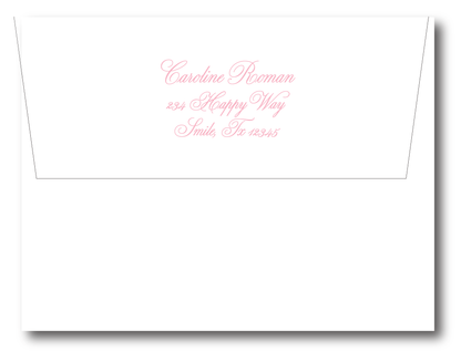Wavy Frame Border Thick Pink Stationery Set- Customize Color & Font