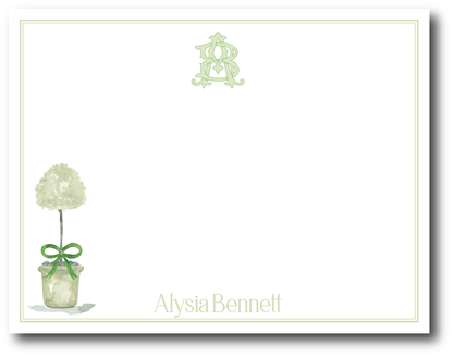 Green Topiary Stationery Set