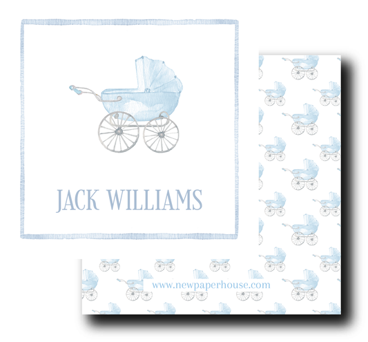 Baby Boy Carriage Enclosure Card