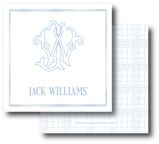 Blue Monogram Chic Enclosure Card