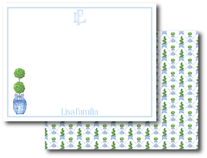 Blue Topiary Stationery Set