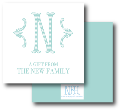 Single Initial Enclosure card calling card gift tag monogram personalized