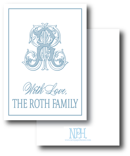 Vintage Initial Enclosure Card- Customize Color